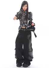 Belted Pleated Wide-leg Jeans